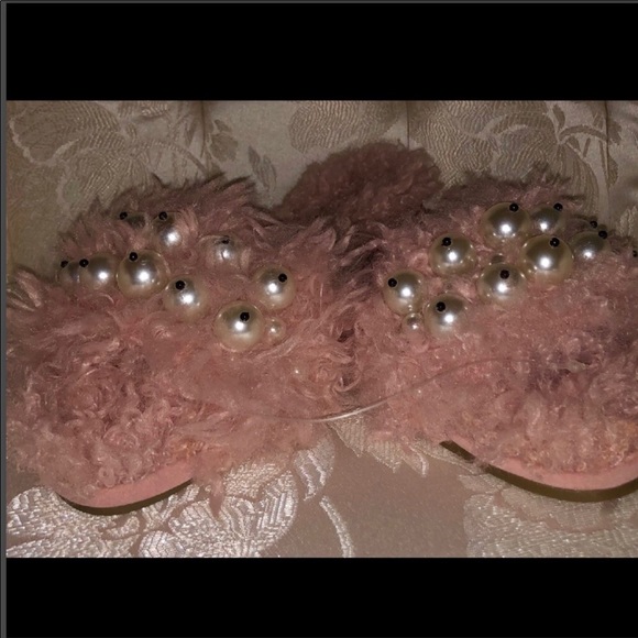 CAPE ROBIN FURRY MAUVE PEARL SLIDE SANDAL - Picture 3 of 7